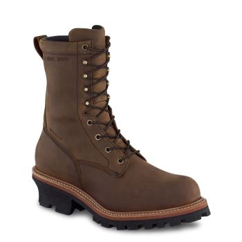 Red Wing LoggerMax 9-inch Waterproof Safety Toe Logger Veiligheidsschoenen Heren DonkerBruin - 2217